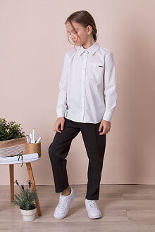 Рубашка коттоновая для девочки Mevis белая 4959-01 - размеры