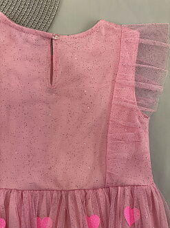 Нарядное платье для девочки Mevis Сердечки розовое 5048-01 - размеры