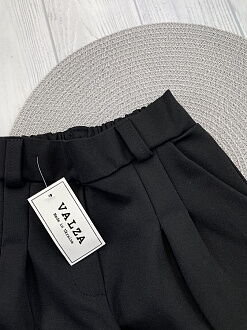 Брюки-палаццо школьные для девочки трикотаж Valza черные 5108 - картинка