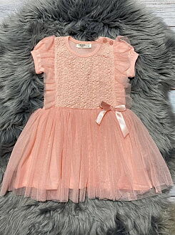 Нарядное платье для девочки Breeze персиковое 14097 - фото