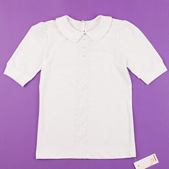 Блузка трикотажная с коротким рукавом КЕНА белая 304636 - цена