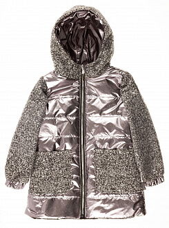 Куртка для девочки Одягайко темное серебро 22361 - цена