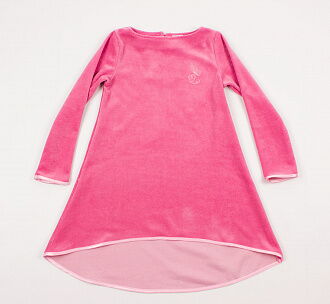 Платье с длинным рукавом для девочки Фламинго велюр розовое  - размеры