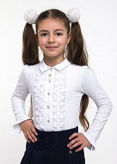 Блузка трикотажная с рюшами SMIL белая - цена