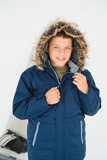 Зимня мембранная куртка для мальчика DC Kids Рос синяя - фотография