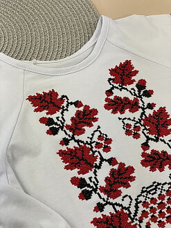 Вышиванка для девочки Фламинго Калина белая с красным 337-417  - размеры