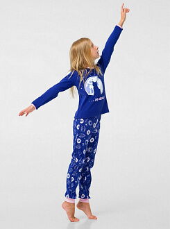 Пижама со светящимся рисунком для девочки Smil Кот фиолетовая 104800 - фото