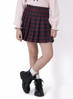 Юбка школьная Mevis Клетка бордовая 4706-05 - цена