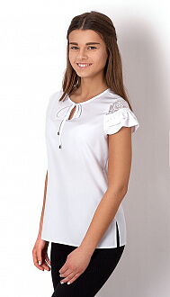 Нарядная блузка для девочки Mevis белая 2709-01 - цена