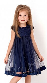 Нарядное платье для девочки Mevis темно-синее 2963-02 - цена