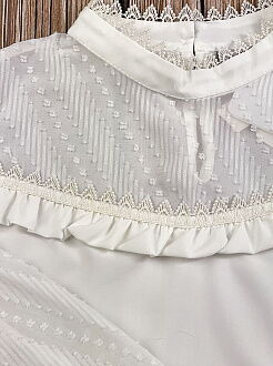 Блузка со стойкой Mevis молочная 2686-01 - купить