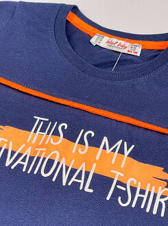 Футболка для мальчика Isobel Motivation темно-синяя 5821 - размеры