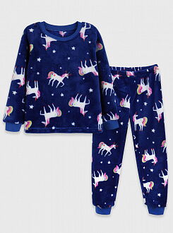 Пижама для девочки вельсофт Фламинго Единороги синий 855-910 - цена