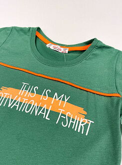 Футболка для мальчика Isobel Motivation зеленая 5821 - размеры