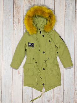 Куртка-парка удлиненная для девочки Suzie Мишель хаки ПТ-45711 - фото