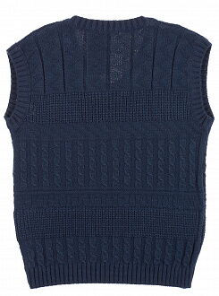 Жилетка-безрукавка вязаная ДАЙС темно-синий Ш17003 - фото
