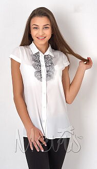Блузка с коротким рукавом для девочки Mevis белая 2710-02 - цена