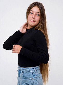 Боди-гольф со стойкой кашкорс для девочки SMIL черный 102708/102709 - размеры