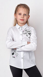 Рубашка школьная для девочки Mevis белая 3229-01 - цена