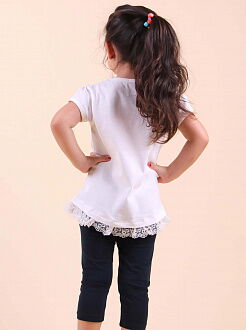 Комплект футболка и бриджи для девочки Breeze молочный 13737 - размеры