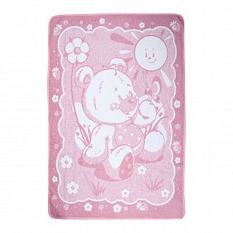 Одеяло-плед детское Vladi Медвежонок розовый 100*140 - цена