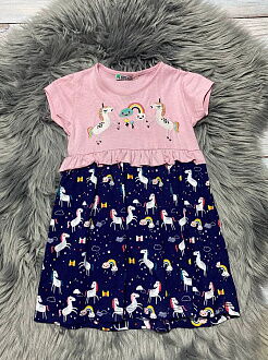 Платье для девочки PATY KIDS Единороги розовое 51364 - фото