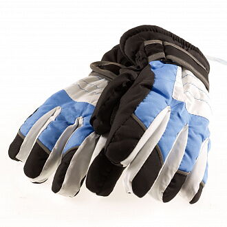 Перчатки зимние из непромокаемой ткани YO! голубые RN-003 - цена