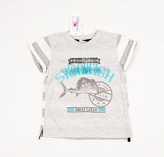 Комплект для мальчика (футболка+шорты) Фламинго голубой 905-110 - фото