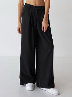 Брюки-палаццо для девочки трикотаж Valza черные 5106 - цена