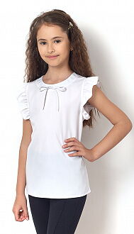 Блузка с коротким рукавом для девочки Mevis молочная 2306-01 - цена
