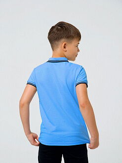 Футболка-поло с коротким рукавом для мальчика SMIL синий иней 114730 - фото