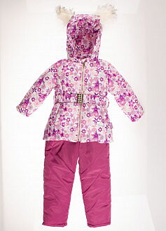 Комбинезон раздельный зимний (куртка+штаны) Одягайко Цветы сиреневый 20264+01262 - цена