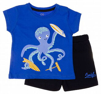 Комплект футболка и шорты для мальчика Фламинго синий 571-103 - цена