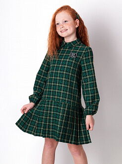 Платье для девочки Mevis Клетка зеленое 4296-02 - цена