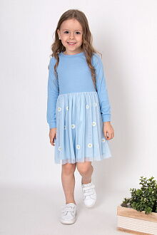 Нарядное платье для девочки Mevis Ромашки голубое 5063-02 - цена