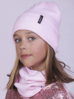 Комплект шапка и хомут для девочки Semejka Фрея розовый 9321 - цена