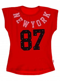 Футболка для девочки NEW YORK 87 красная 00140 - цена