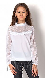 Блузка со стойкой Mevis молочная 2686-01 - фото