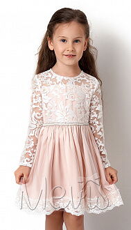 Нарядное платье для девочки Mevis персиковое 2948-03 - цена