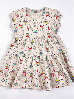 Летнее платье для девочки PATY KIDS Фитнескошки бежевое 51326 - цена