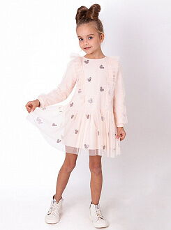 Нарядное платье для девочки Mevis Микки светло-персиковое 4054-02 - цена