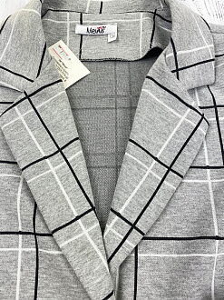 Костюм для девочки Mevis Клетка серый 3605-02 - фото