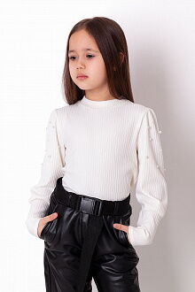 Трикотажная кофточка для девочки Mevis молочная 3786-02 - цена