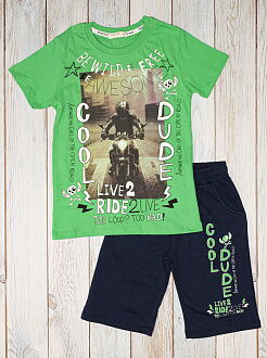 Комплект футболка и шорты для мальчика Breeze Cool Dude зеленый 15397 - фото