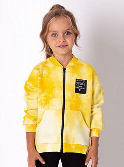 Кофта на молнии для девочки Mevis Тай Дай желтая 3627-02 - цена