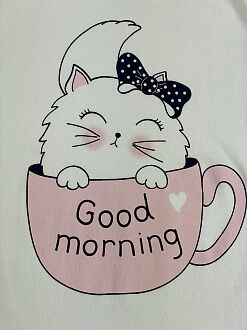 Пижама для девочки-подростка Фламинго Good Morning молочная 240-222 - фото