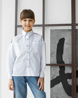 Рубашка для девочки Tair kids белая 8036 - цена