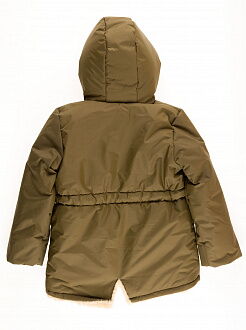 Куртка зимняя для девочки Одягайко хаки 20025 - картинка