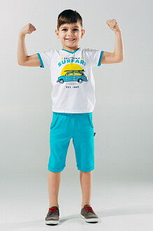 Футболка для мальчика SMIL Мечтатели белая 110490 - фото