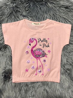 Комплект футболка и шорты для девочки Breeze Фламинго персиковый 15160 - размеры